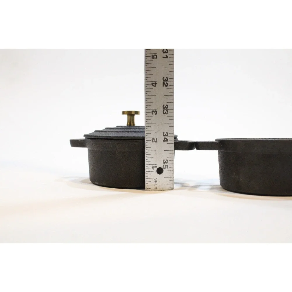 Set of 2 Crofton 8oz Mini Cast Iron Dutch Oven Pot‎ with Lid And Handles